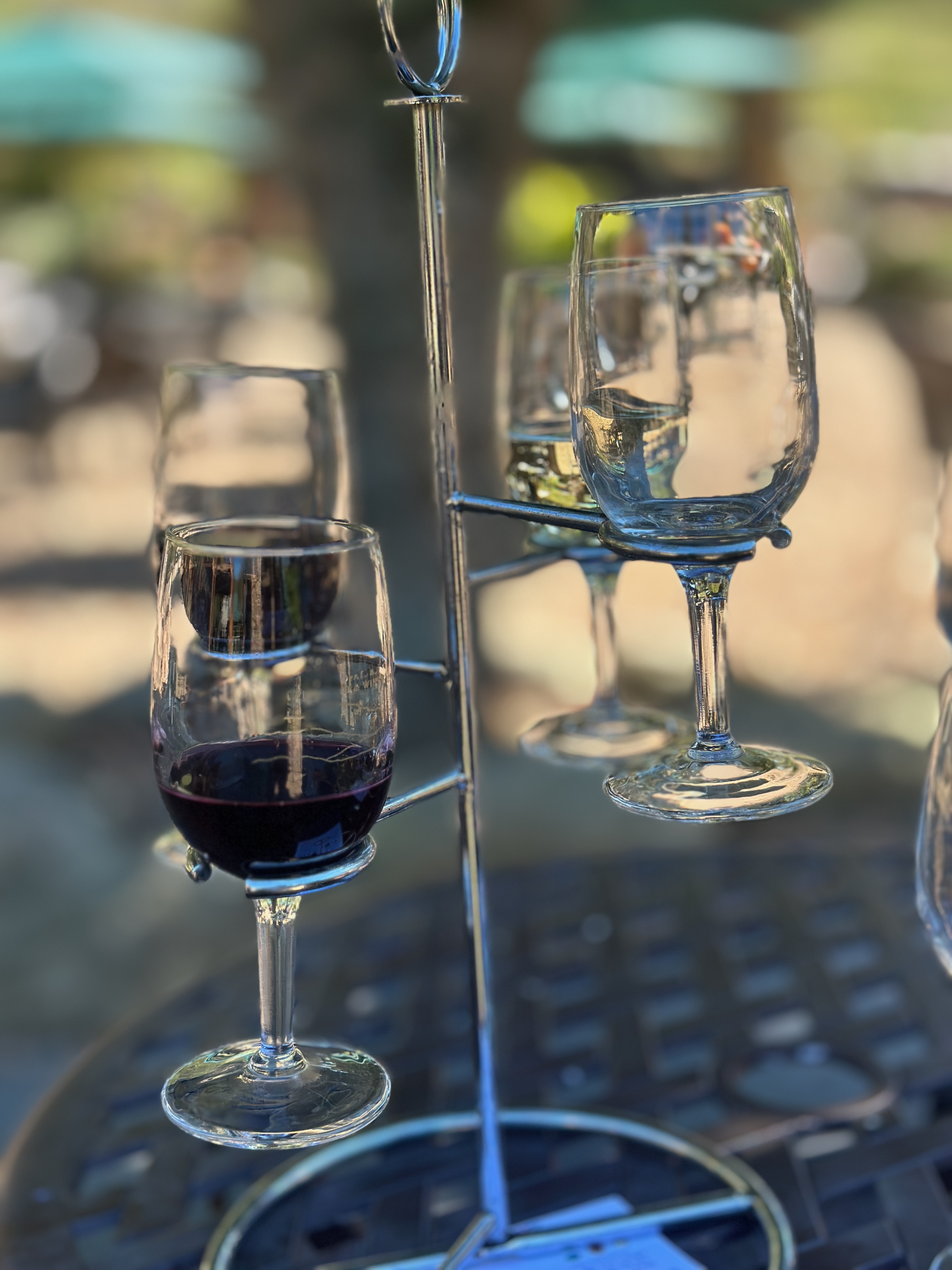 Wine flight at Grandfather Winery